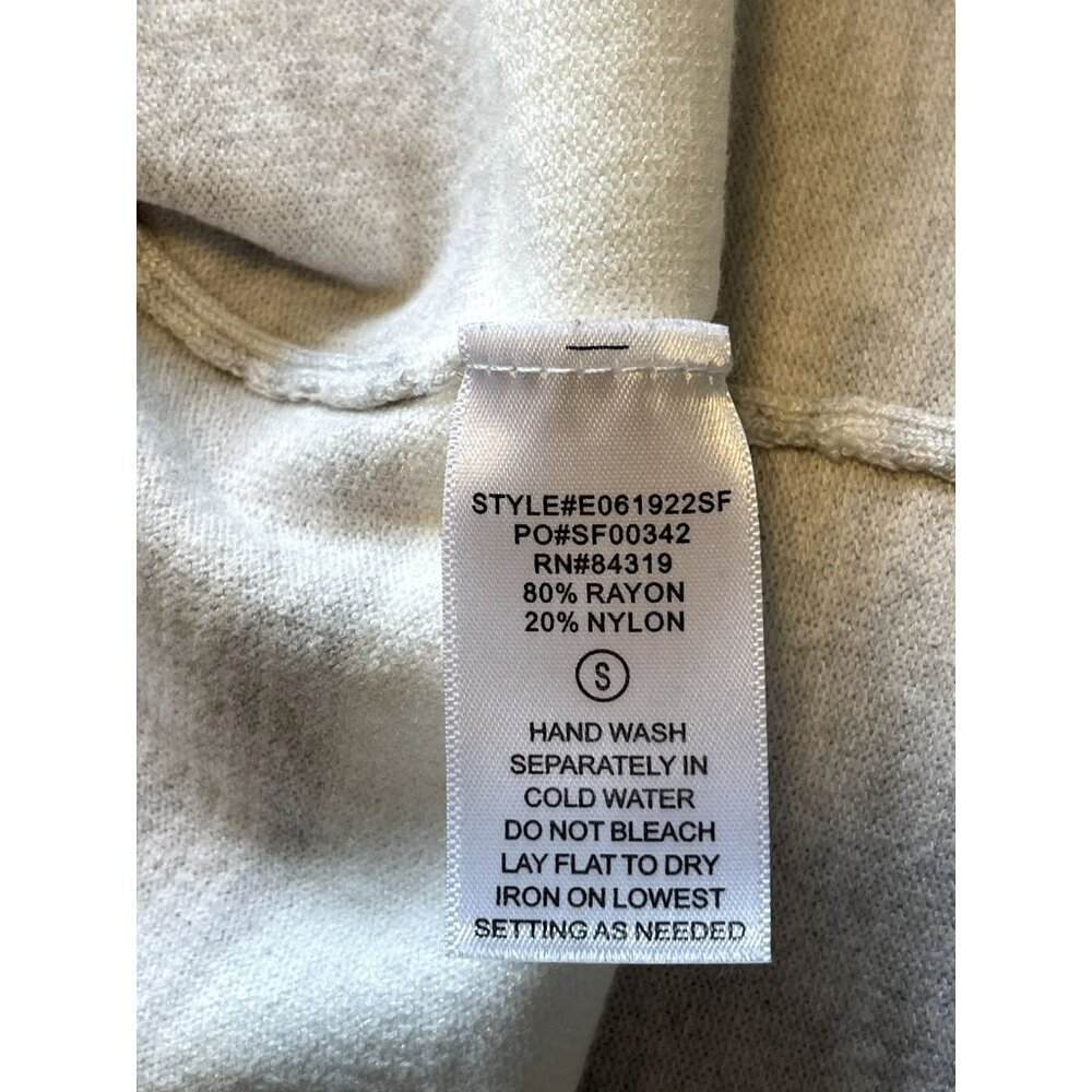 Evolution by Cyrus Cardigan Striped Sweater Womens S Open Front Gray/White Soft - Picture 3 of 4